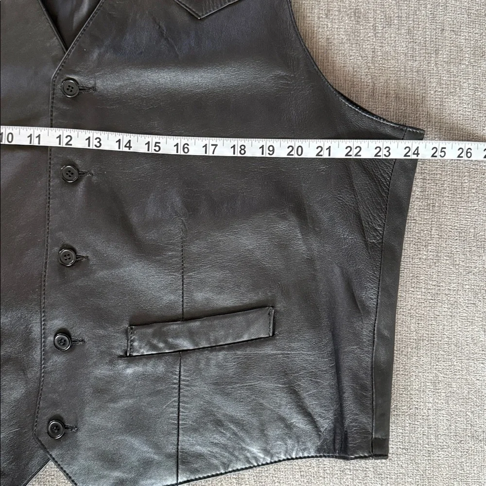 Scully Mens Genuine Lambskin Leather Vest Black Western Biker Cowboy Ranch 48 - Picture 7 of 11
